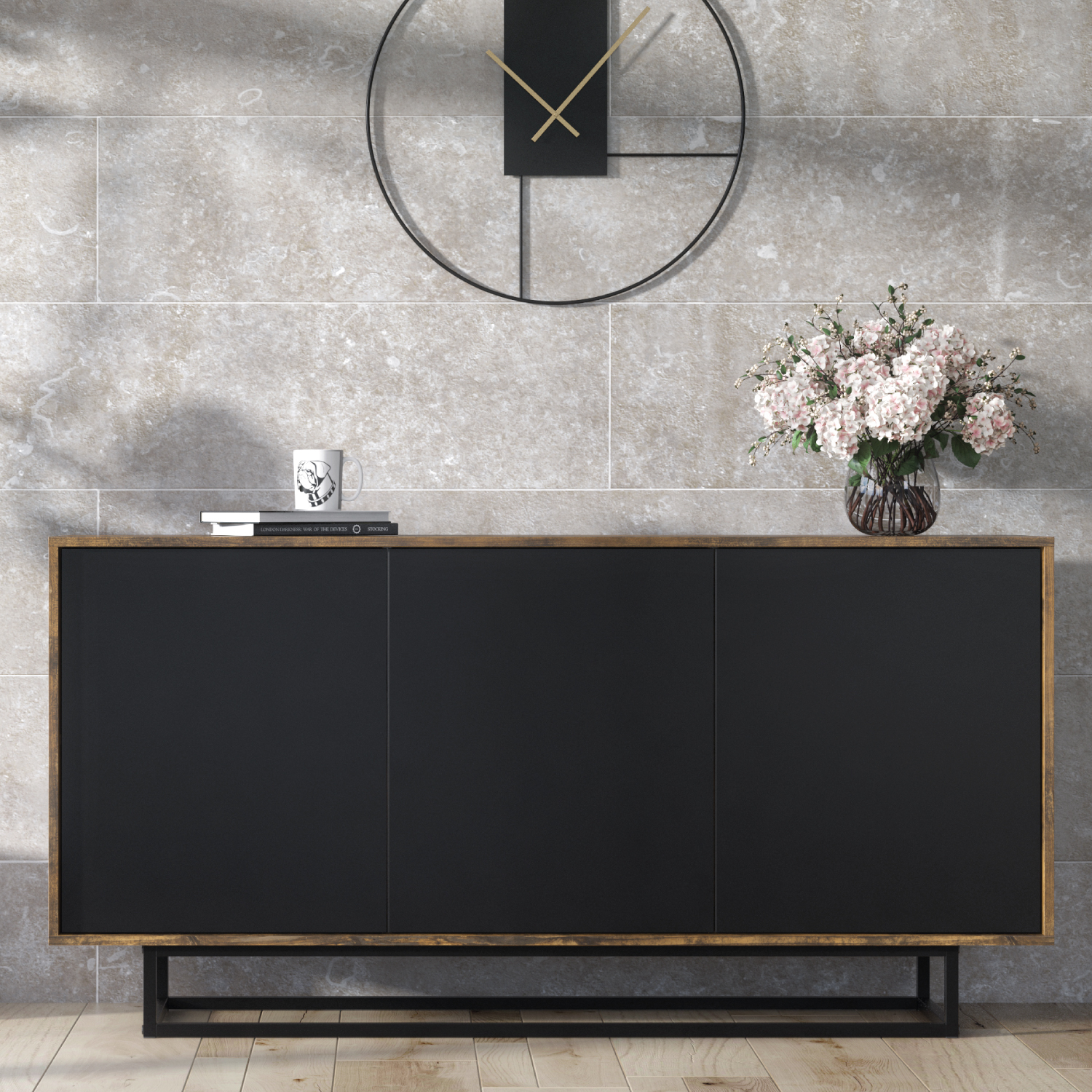 LLEIDA Sideboard 160cm - Rustic - Crete Bay