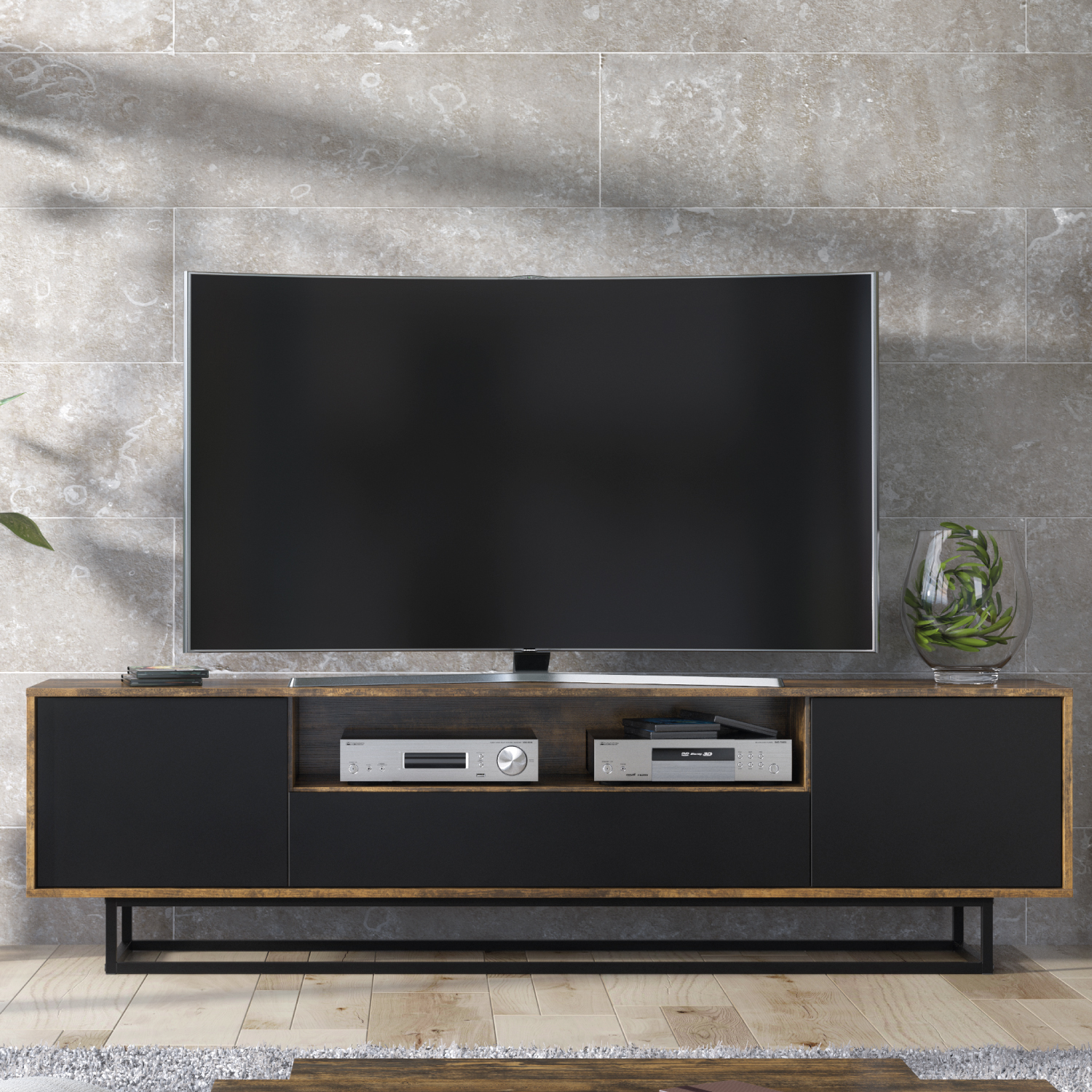 PEARL TV Unit 200cm - Rustic - Crete Bay