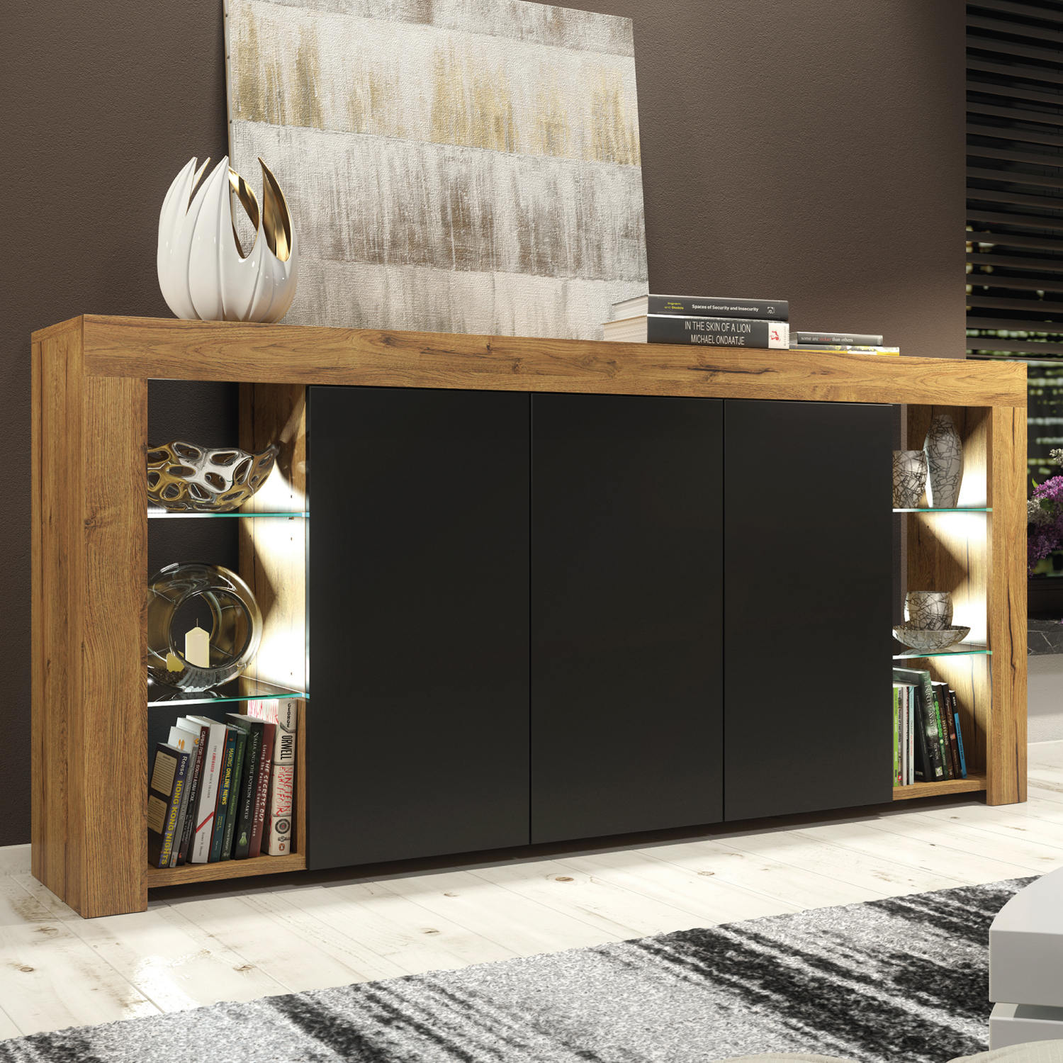BILBAO Sideboard 164cm - Dark Oak - Crete Bay