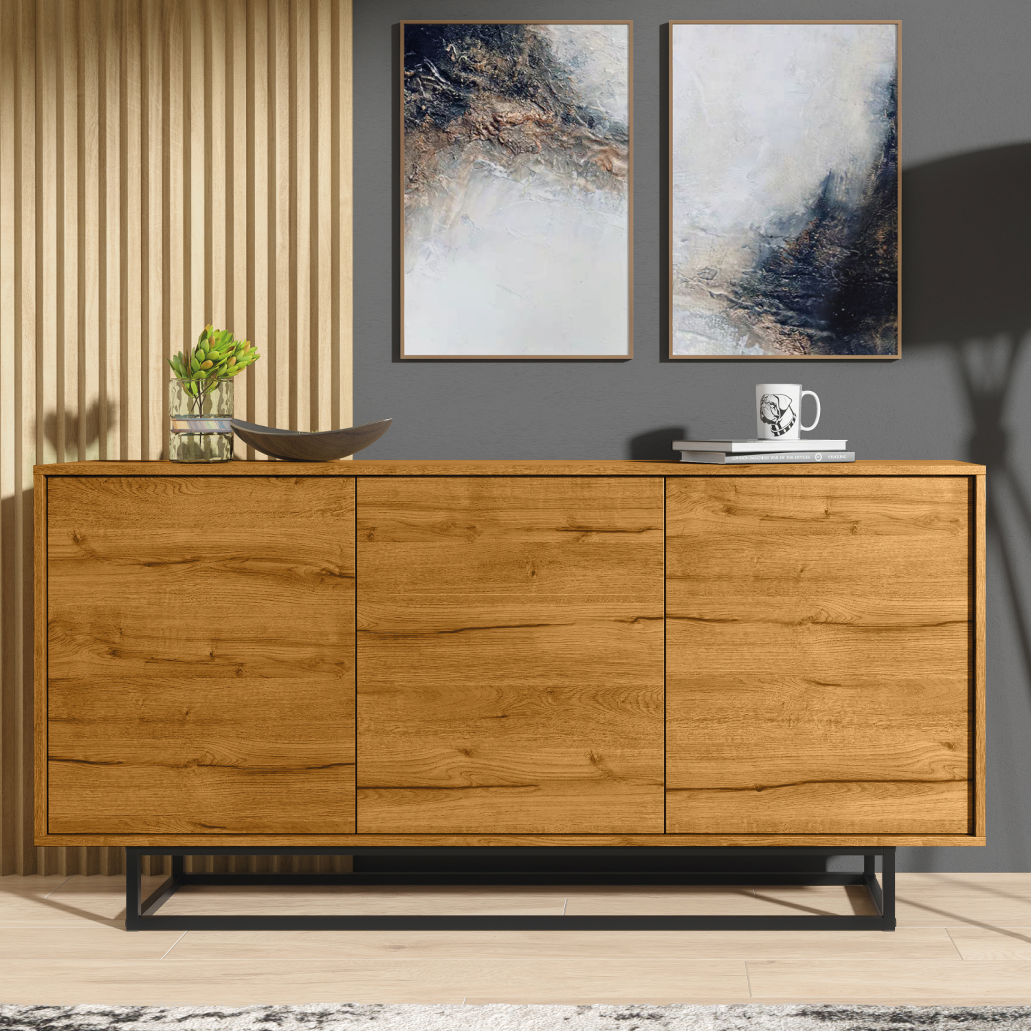 LLEIDA Sideboard 160cm - Dark Oak - Crete Bay