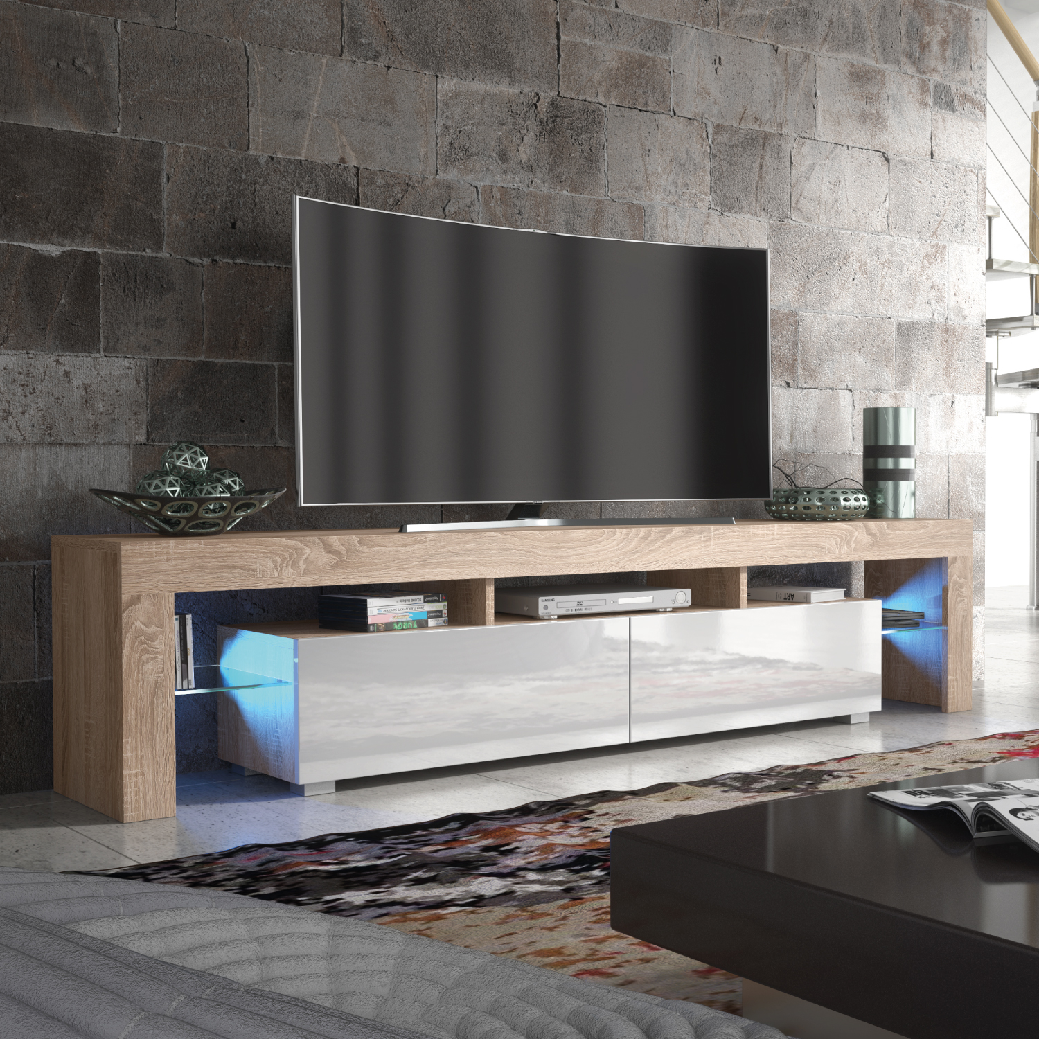 RIDGE TV Unit 200cm - Natural Oak - Crete Bay