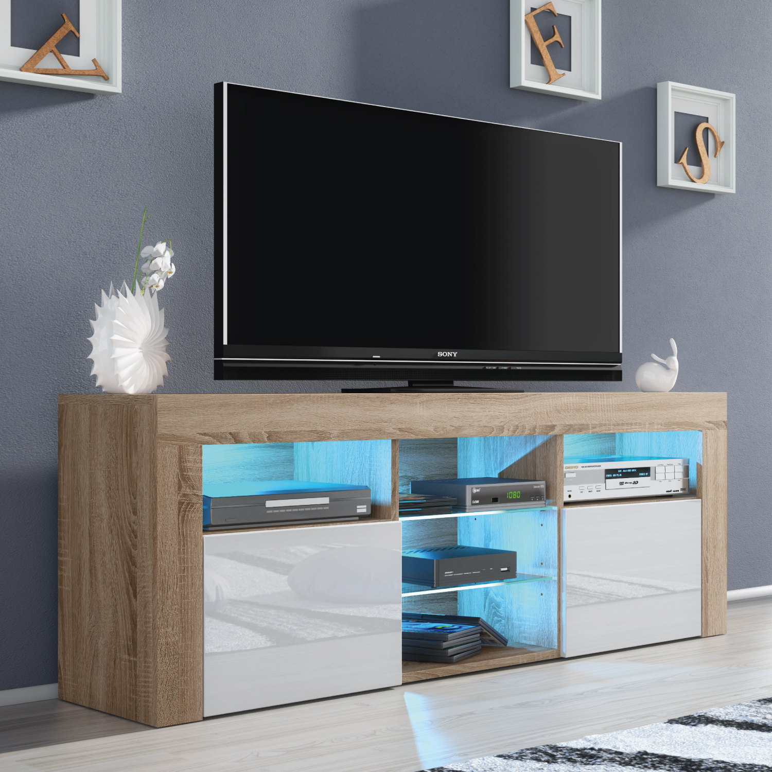 FJORD TV Unit 145cm - Natural Oak - Crete Bay