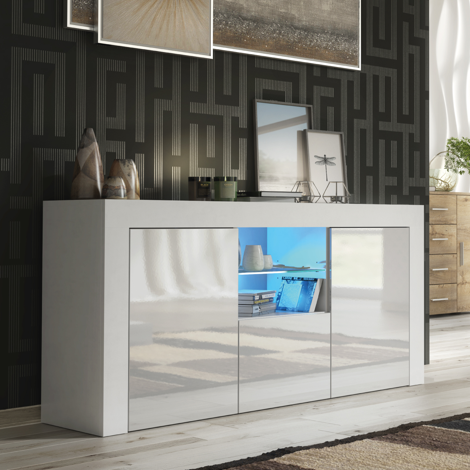 ASSENS Sideboard 145cm - White - Crete Bay