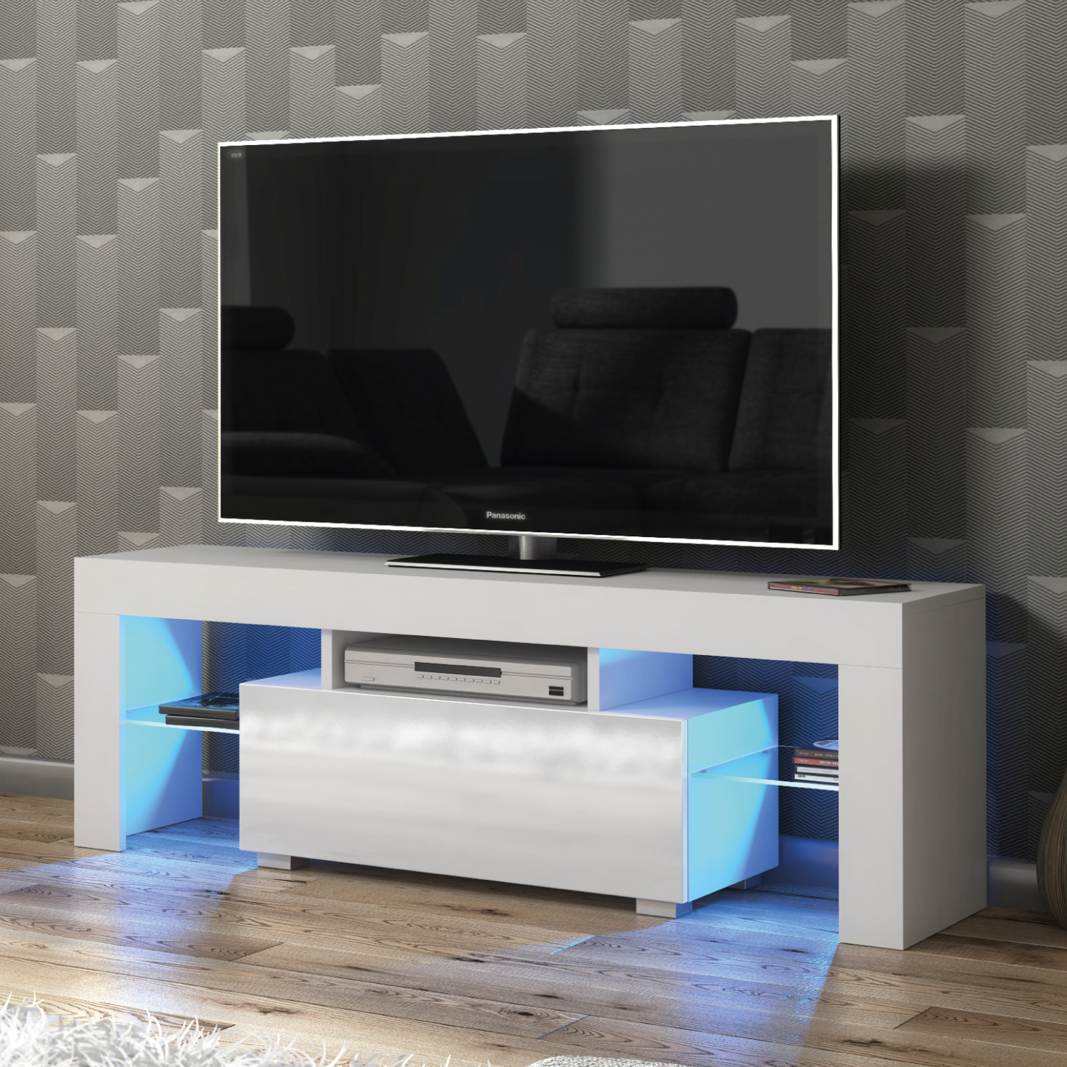 GROVE TV Unit 130cm - White - Crete Bay