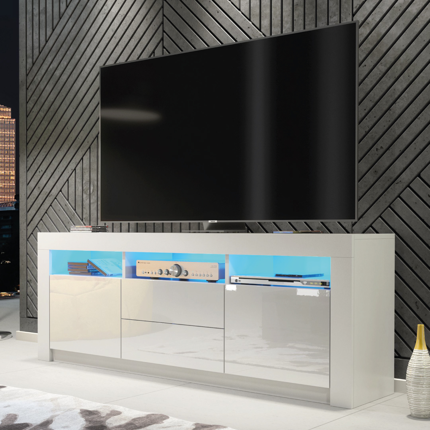 OASIS TV Unit 160cm - White - Crete Bay
