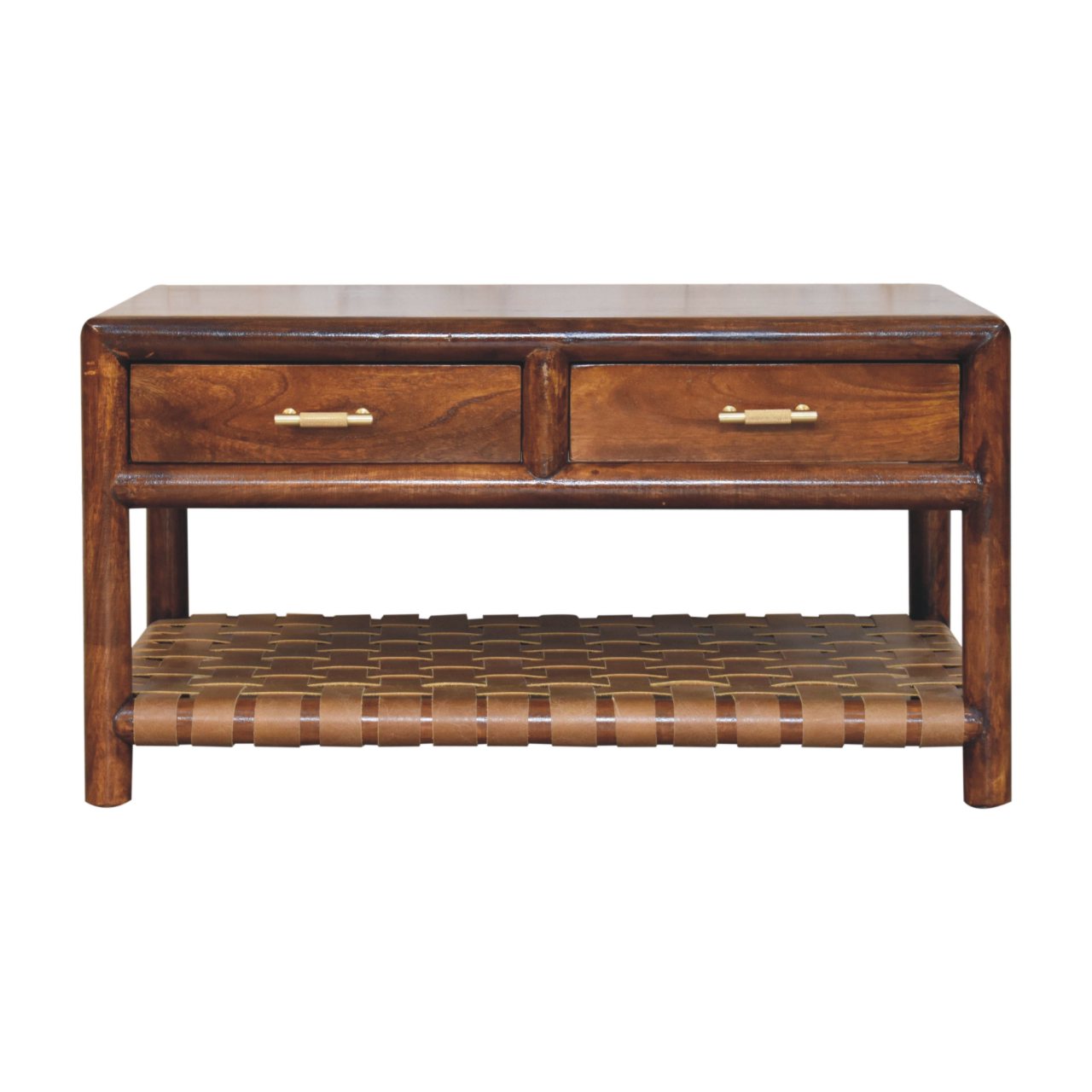 REVO Wooden Console Table with 2 Drawers - Medium Oak - Beasley & Sons
