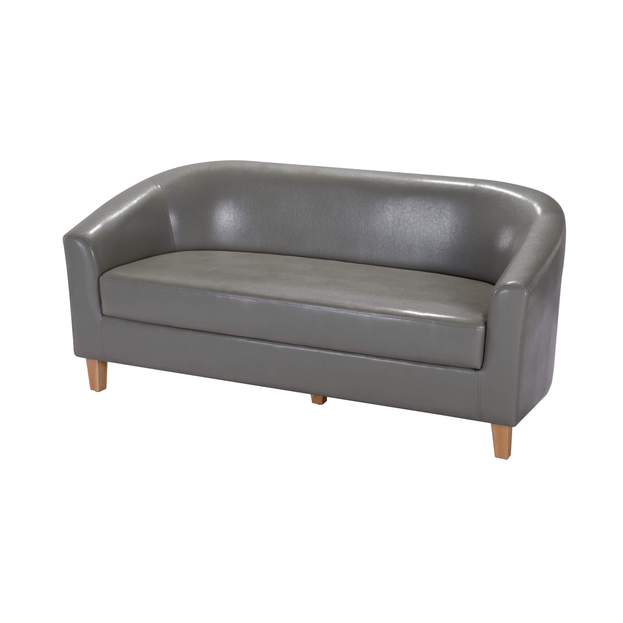 3 Seater Sofa - PRESTIS Leather Sofa - Grey - Sigrid Mills