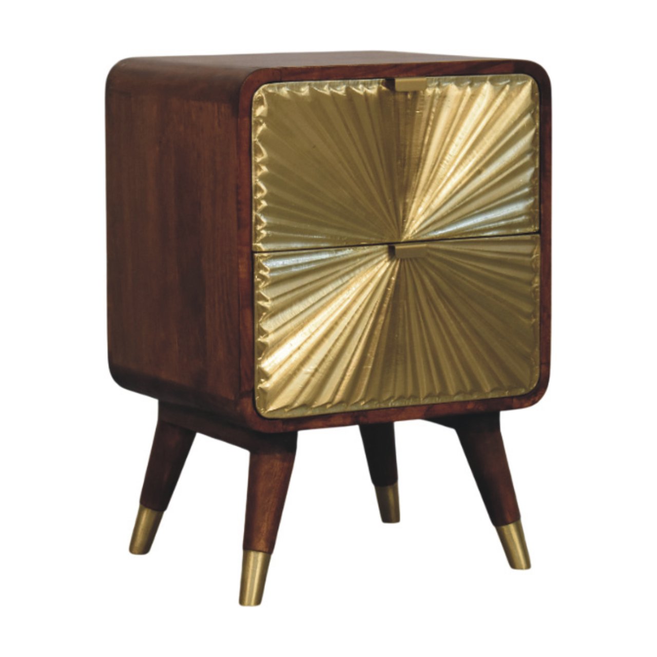 RAGUSA 2 Drawer Bedside Table - Medium Oak - Beasley & Sons
