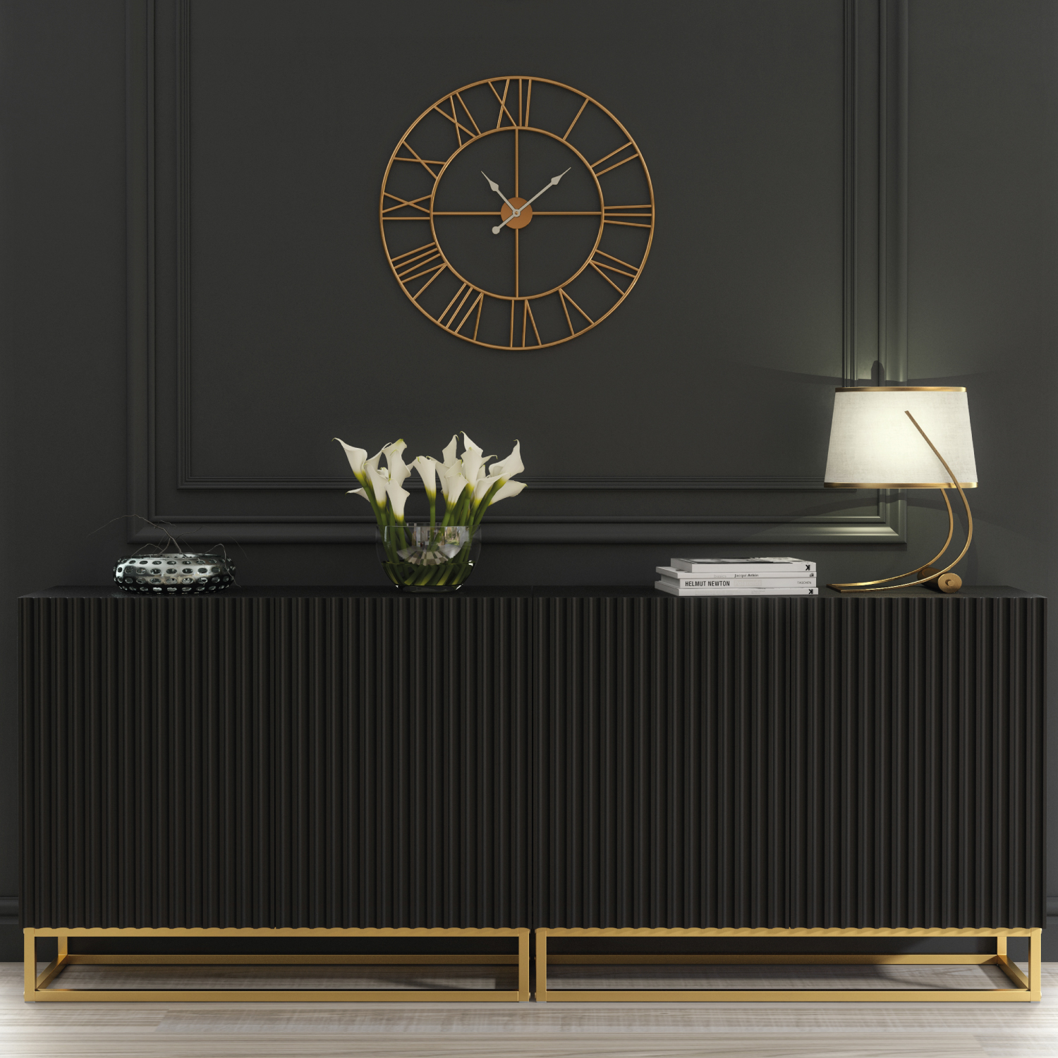 ANCONA Duo Sideboard 200cm - Black - Crete Bay