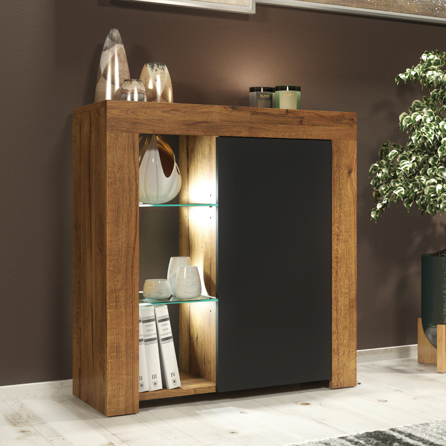 FLASH Sideboard 83cm - Dark Oak - Crete Bay