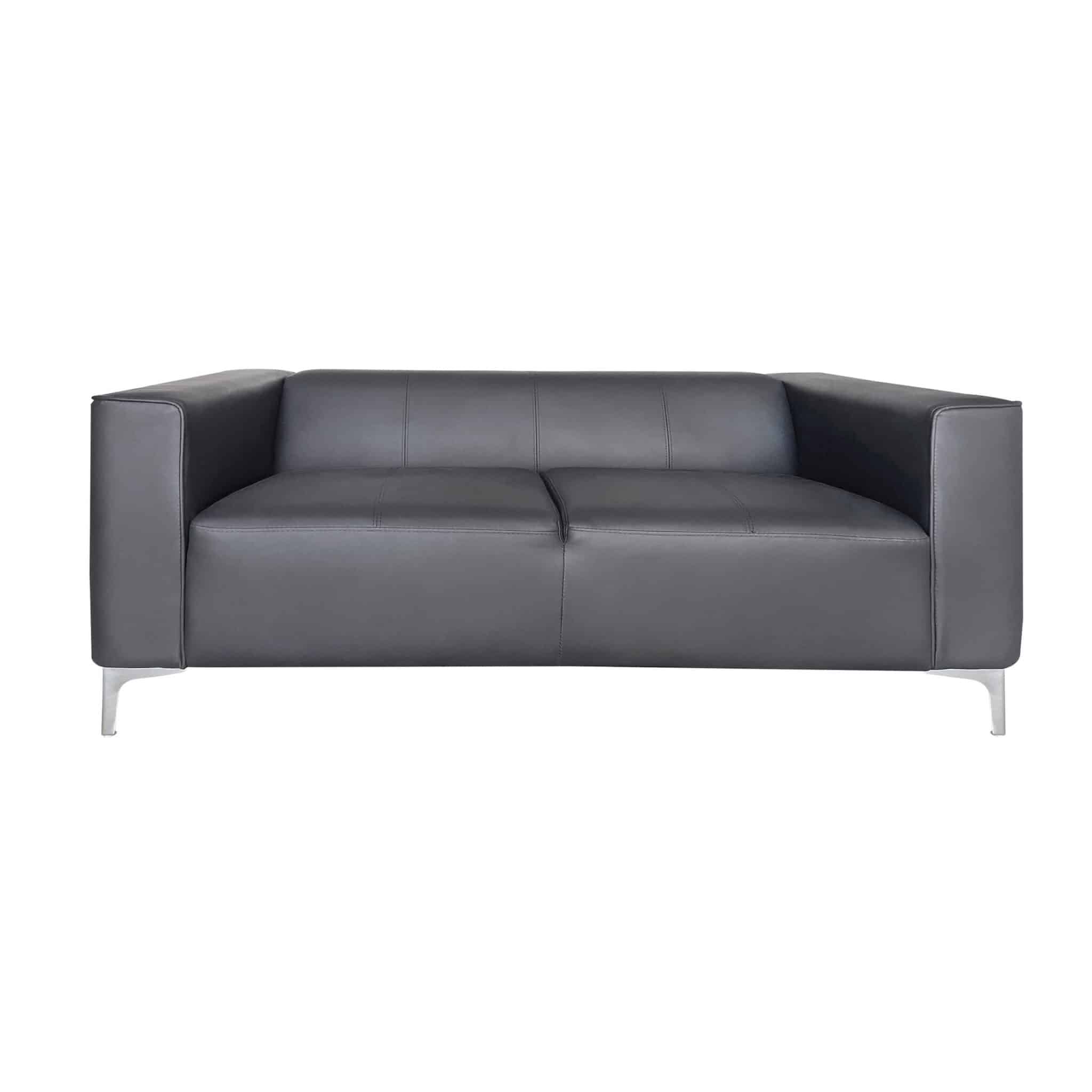 2 Seater Sofa - ASTRU Leather Sofa - Grey - Sigrid Mills