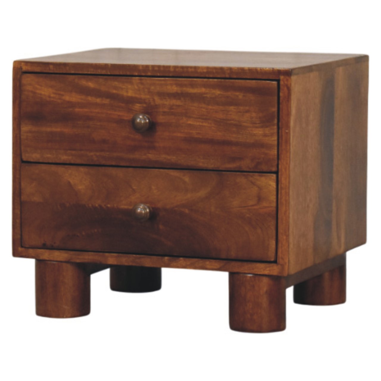 TULO 2 Drawer Bedside Table - Medium Oak - Beasley & Sons