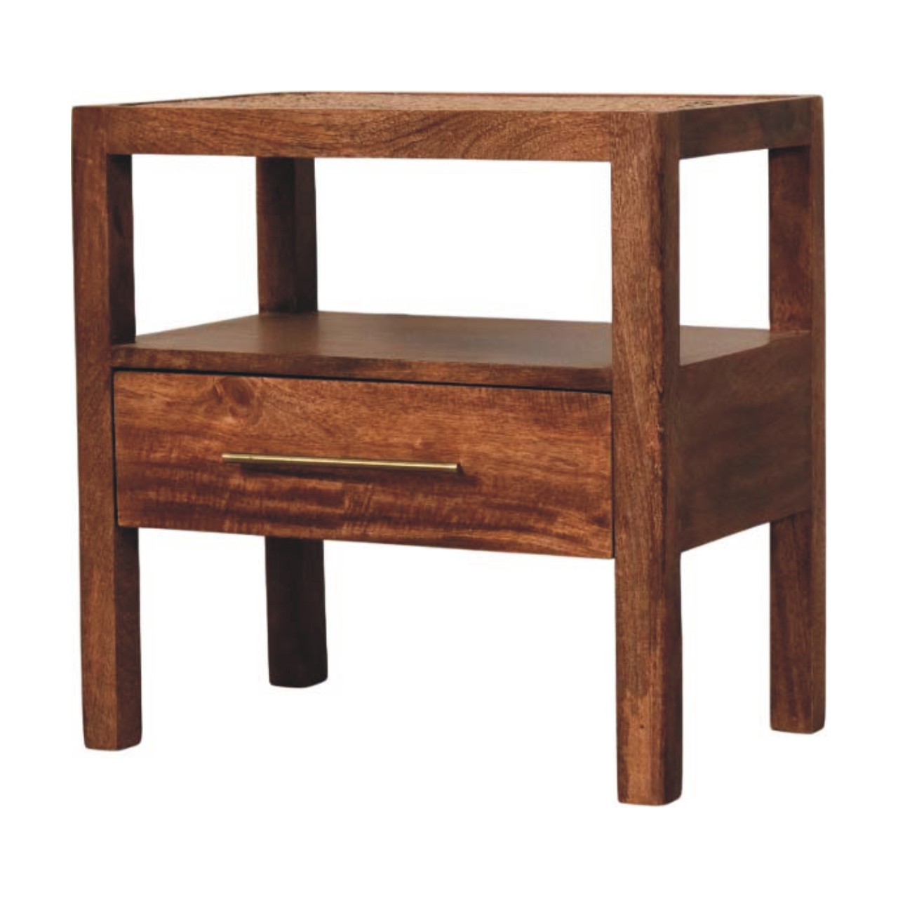 CALD 1 Drawer Bedside Table - Medium Oak - Beasley & Sons