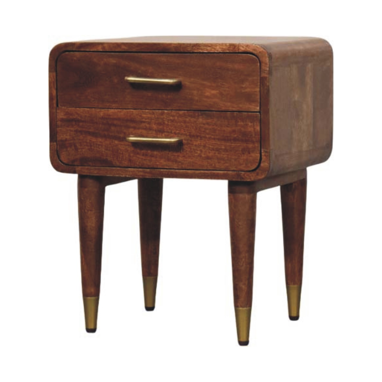 ASHER 2 Drawers Bedside Table - Medium Oak - Beasley & Sons