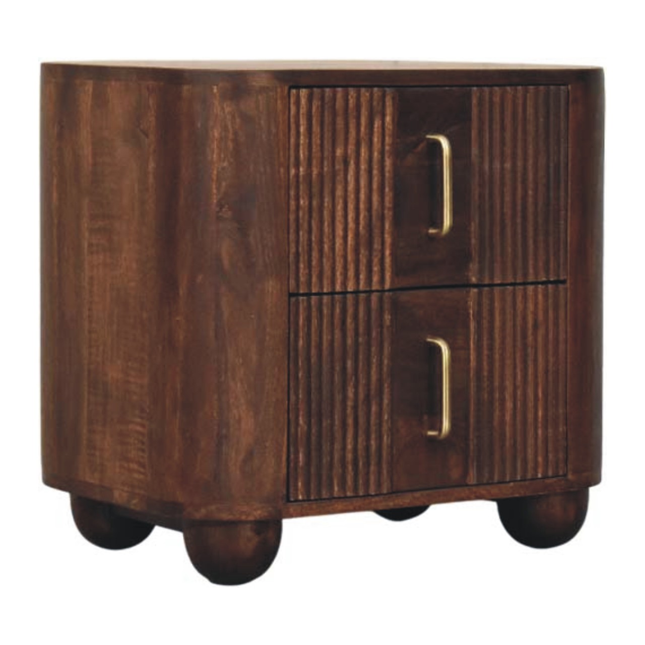MARLO 2 Drawers Bedside Table - Dark Oak - Beasley & Sons