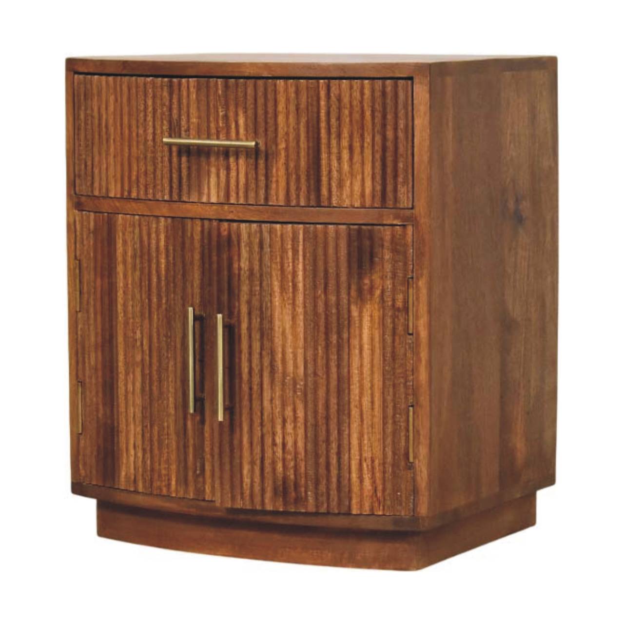 RIBRO 2 Door with 1 Drawer Bedside Table - Medium Oak - Beasley & Sons