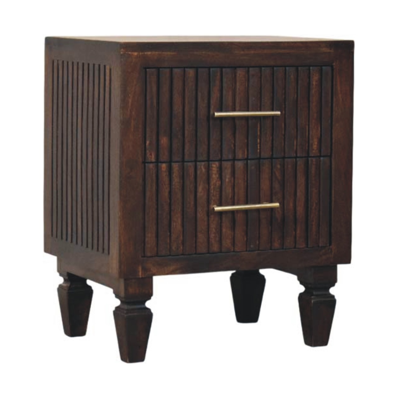 MONTY 2 Drawer Bedside Table - Dark Oak - Beasley & Sons