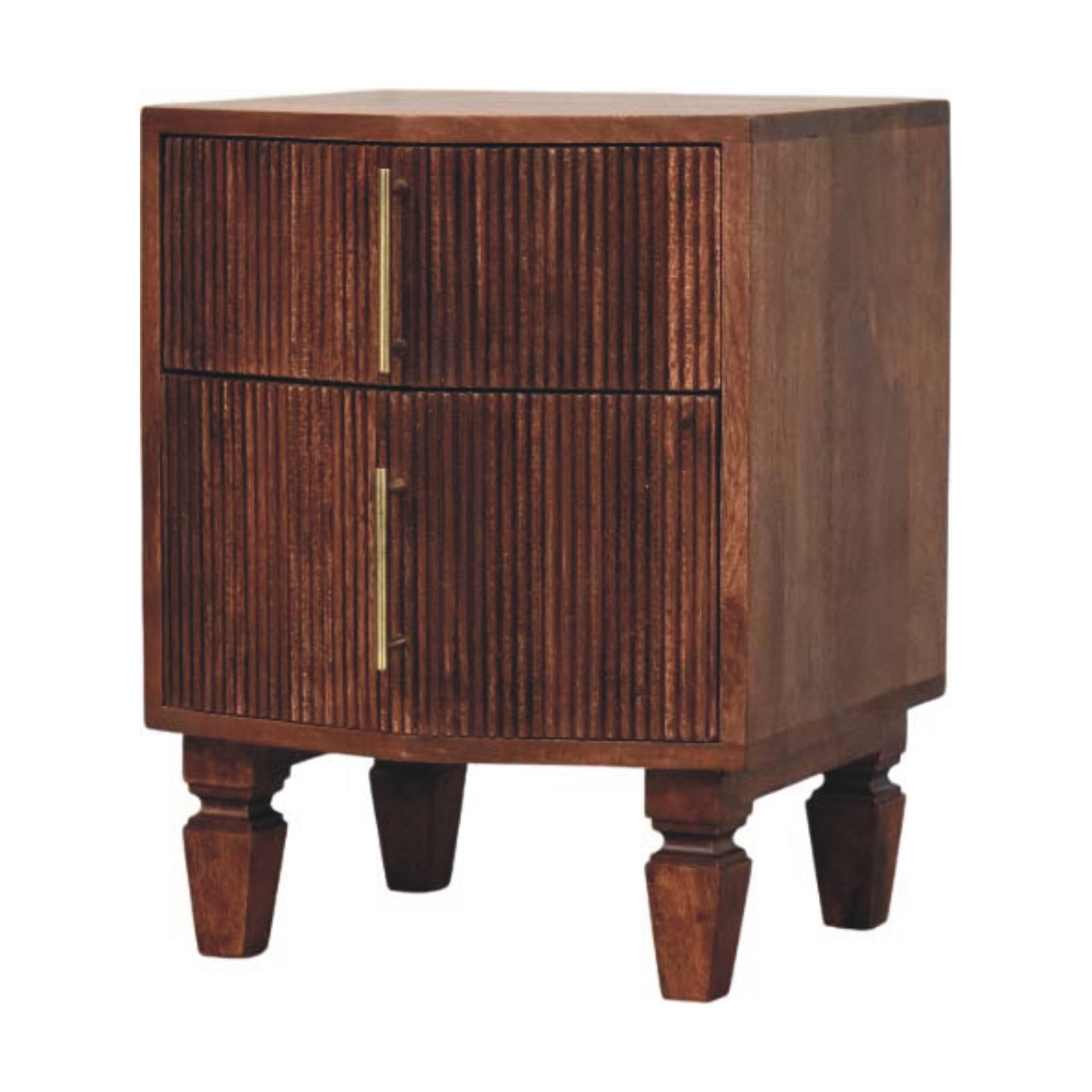 HARLONA 2 Drawers Bedside Table - Medium Oak - Beasley & Sons