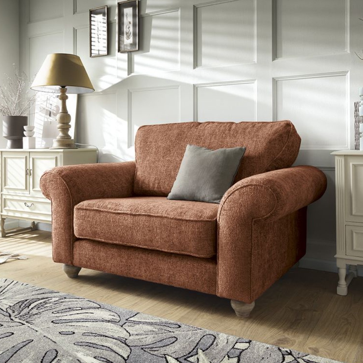 Ingrid Cuddle Chair - Burnt Orange - Moonlight Interiors