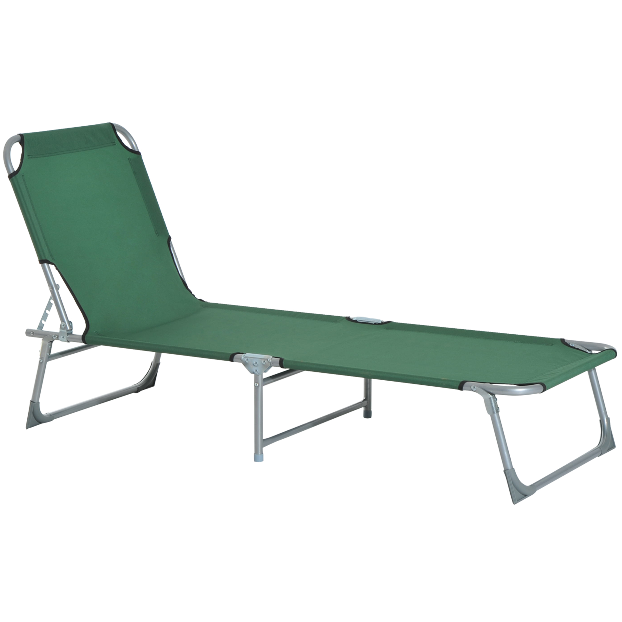 Portable Adjustable Lounger Oxford Cloth - Green - Life Essentials