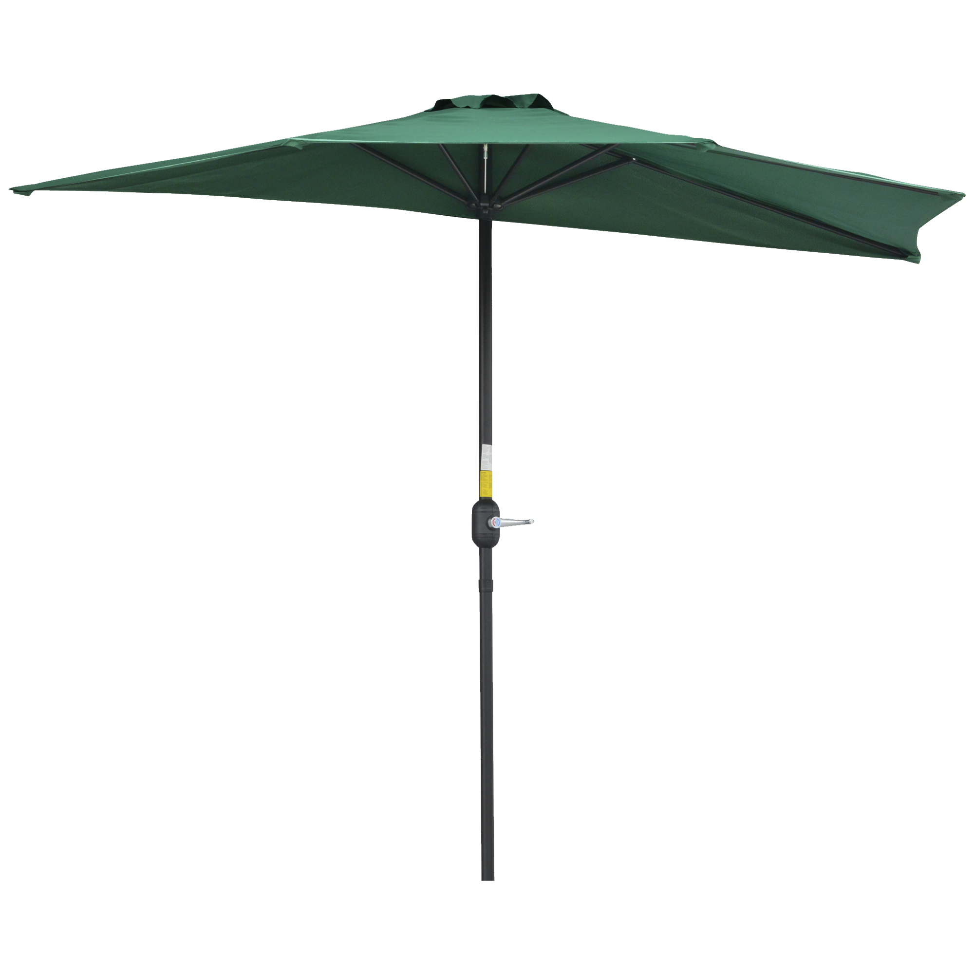 2.7m Balcony Half Parasol 5 Steel Ribs Construction Garden Outdoor Umbrella Green - Life Essentials