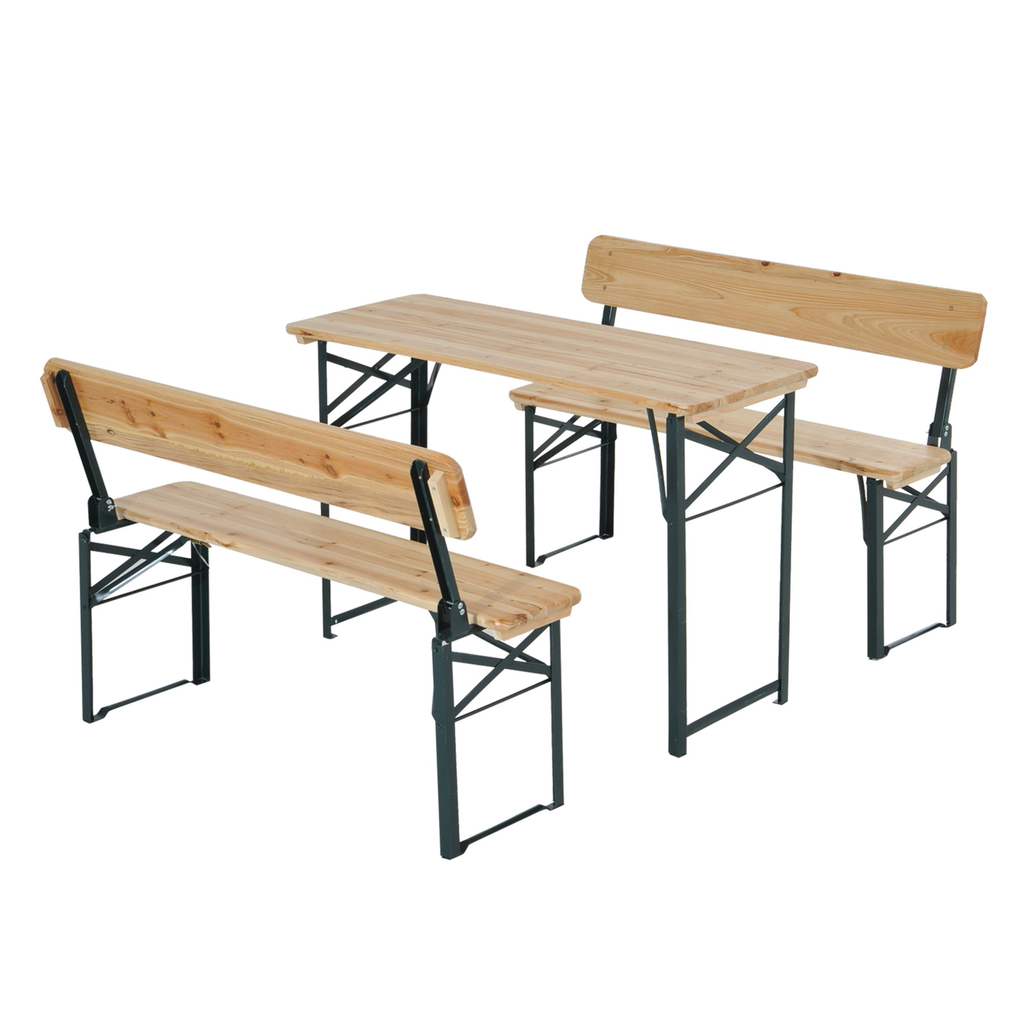 3 pcs Wooden Table Bench Set - Life Essentials