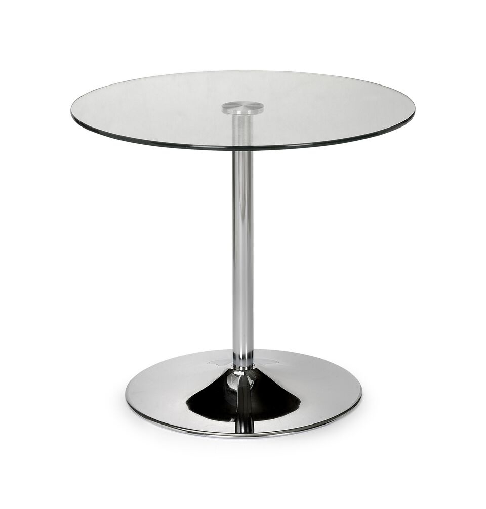 Kudos Chrome & Glass Pedestal Table - JB Collections