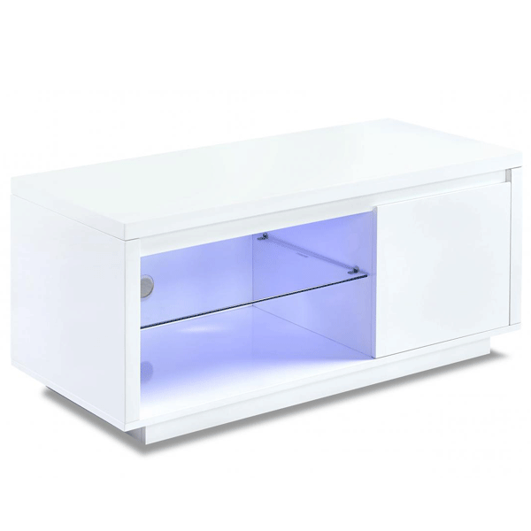 Axminster LED TV Unit - White High Gloss - Sigrid Mills