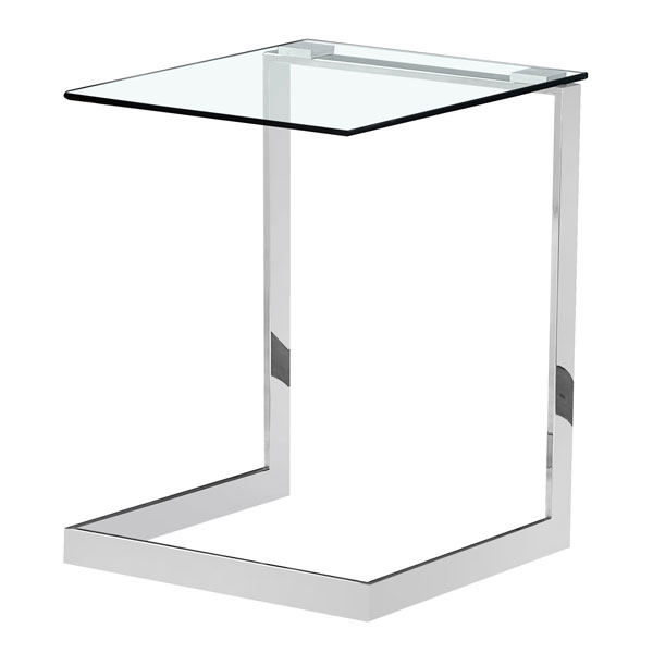 Isadora Clear Glass Lamp Table - Silver - Sigrid Mills