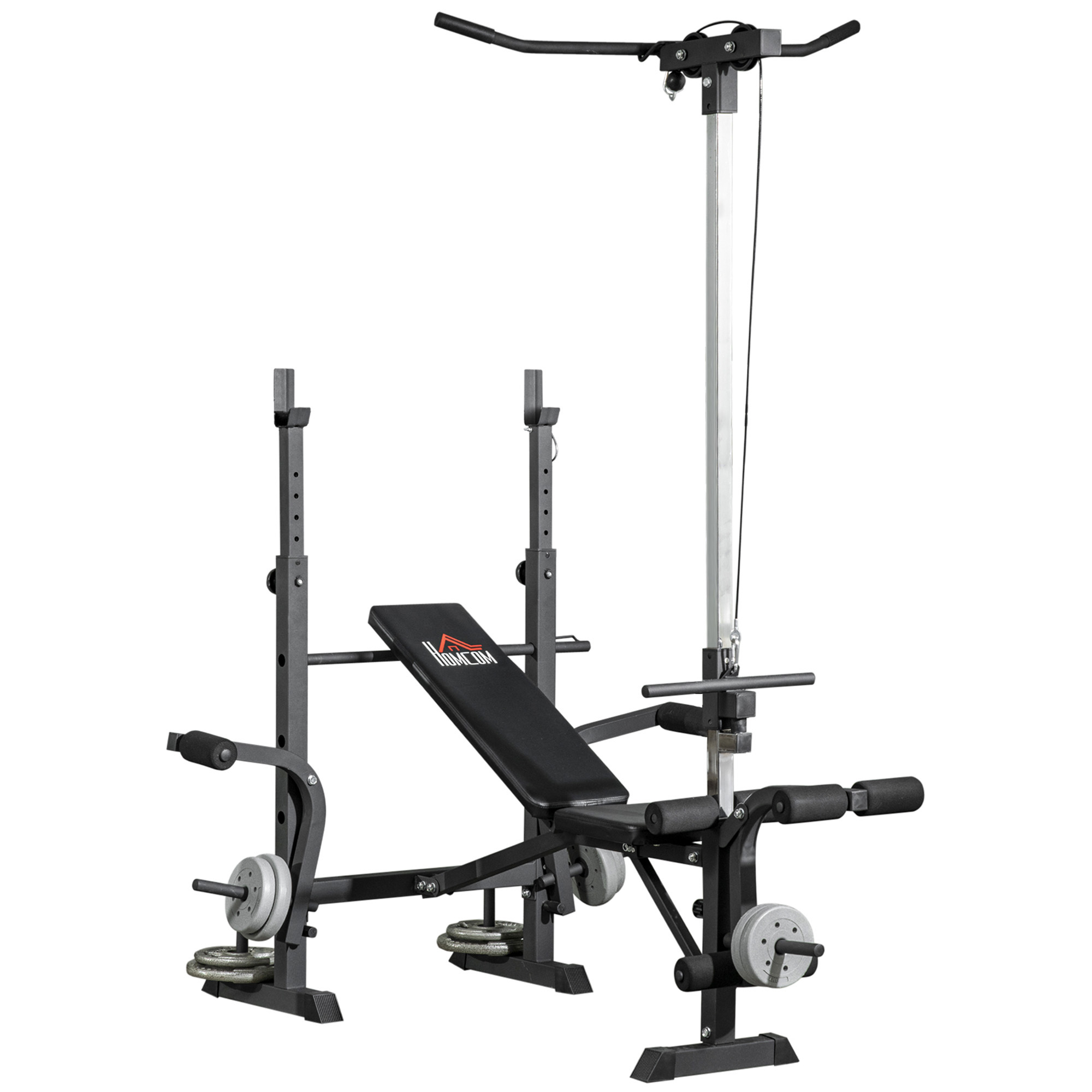HERON Adjustable Weight Bench with Pulley System and Squat Rack - Life Essentials