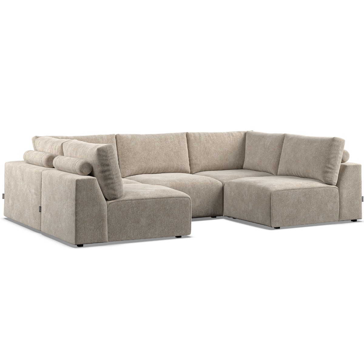 Corner Sofa - GRAZ Fabric 5 Seater U Shaped - Pearl - Edgbaston Living