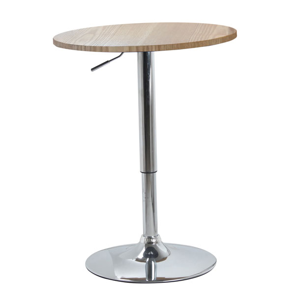Conall Bar Table Top with Chrome Base - Natural - Sigrid Mills