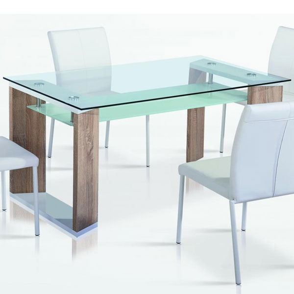 Cassiopeia Dining Table - White and Natural - Sigrid Mills