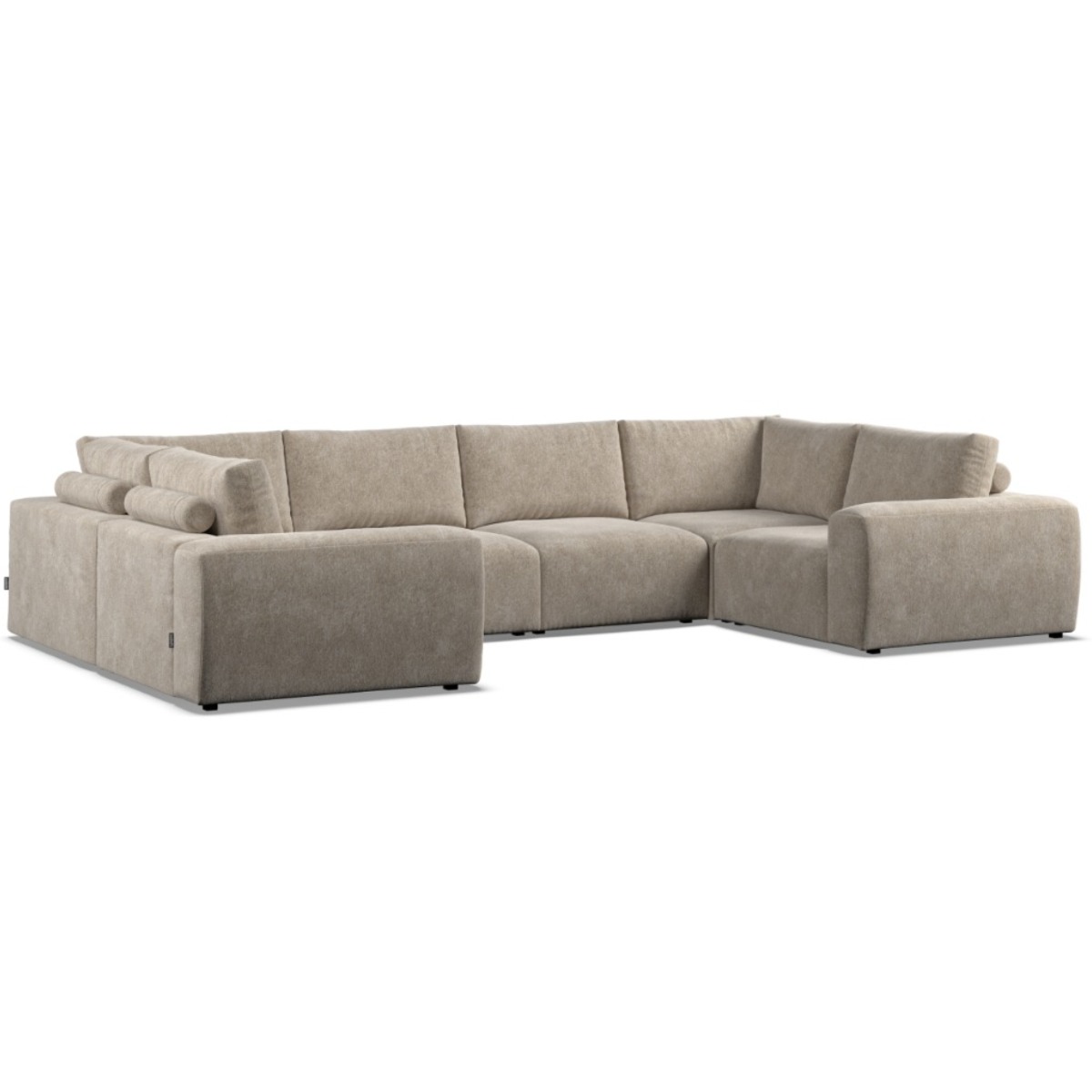 Corner Sofa - GRAZ Fabric 6 Seater U Shaped - Pearl - Edgbaston Living