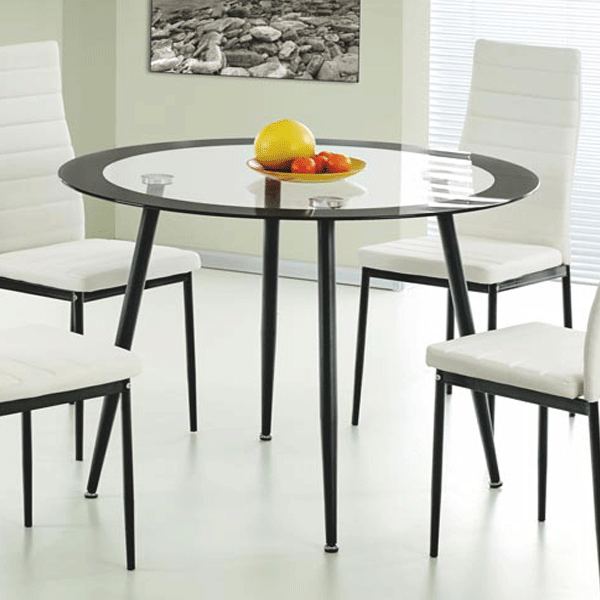 Quince Acodia Clear Glass Dining Table with Black Border - Sigrid Mills