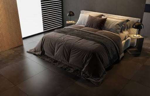 Green double bed