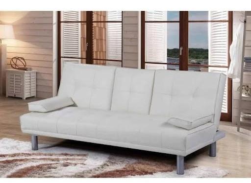 Chic White Leather Sofa