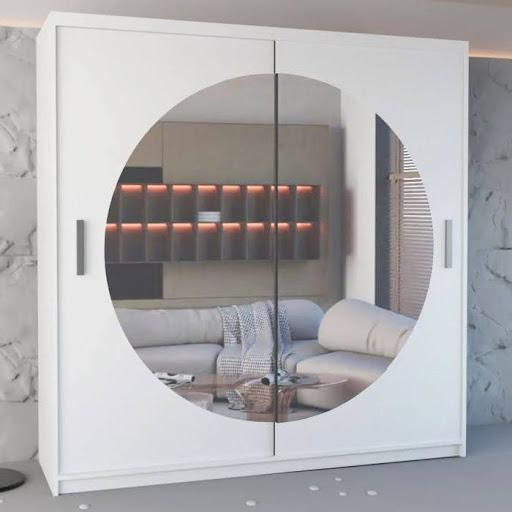 Round Mirror Sliding Wardrobe