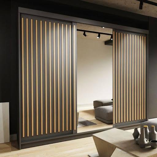 Sliding Wardrobe with Accent Panels